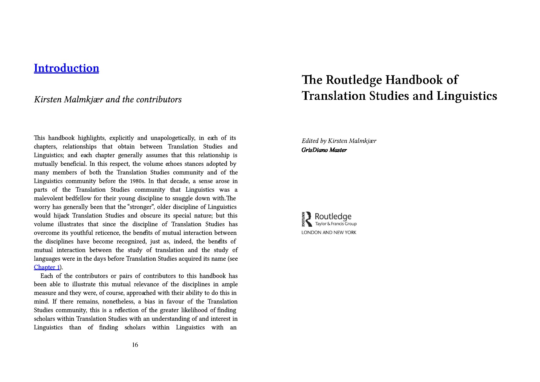 The Routledge Handbook of Translation Studies and Linguistics