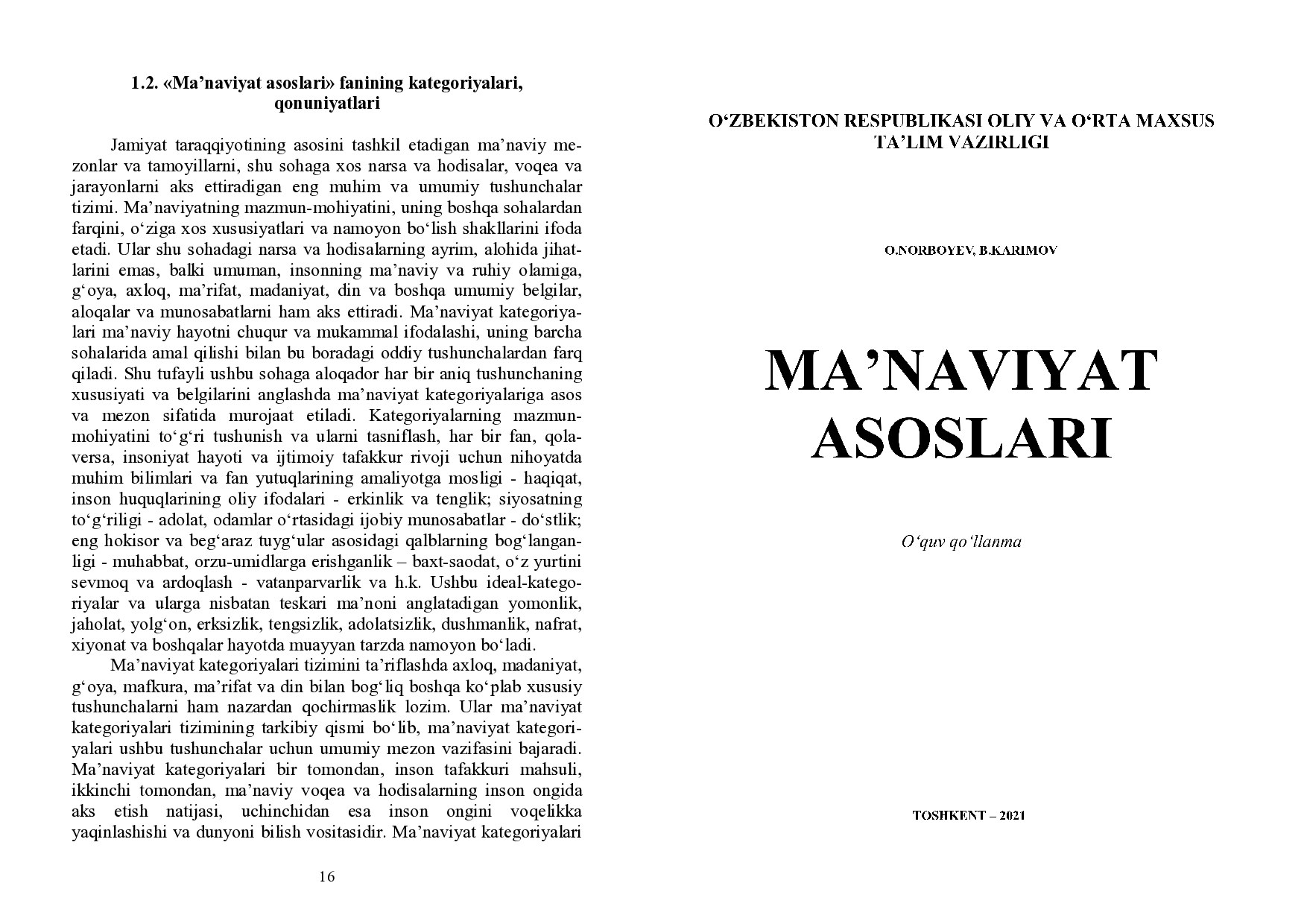 Manaviyat asoslari