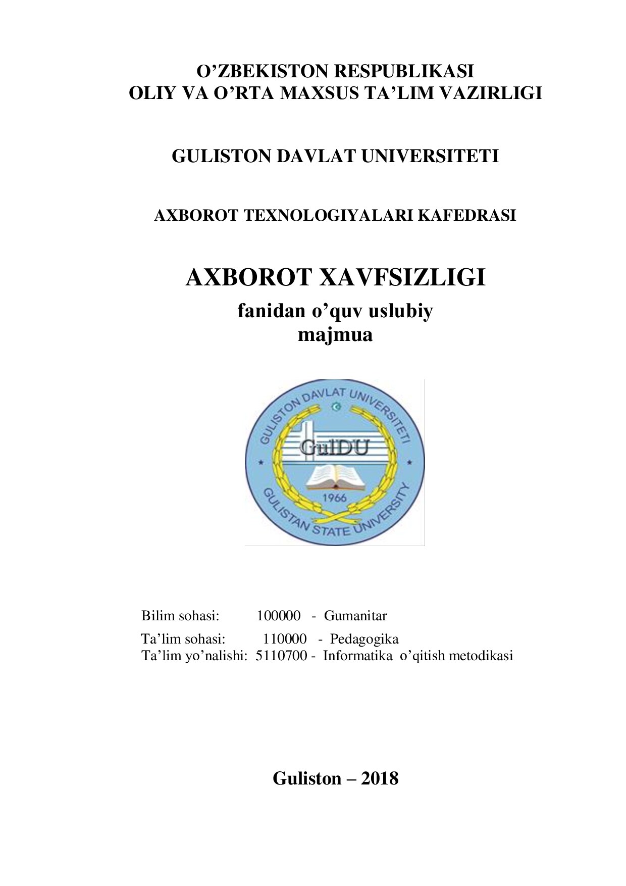 Axborot xavfsizligi