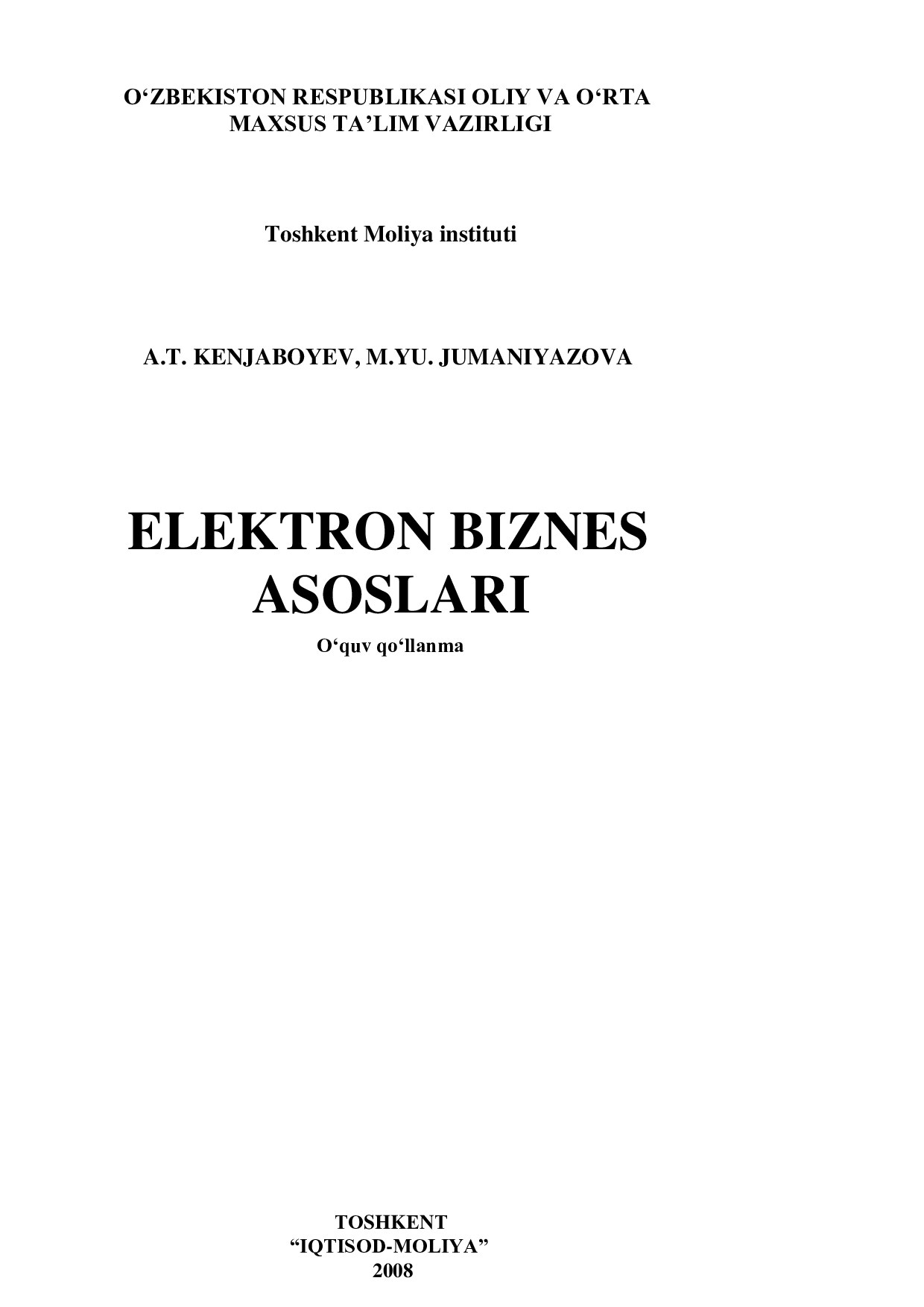 Elektron biznes asoslari