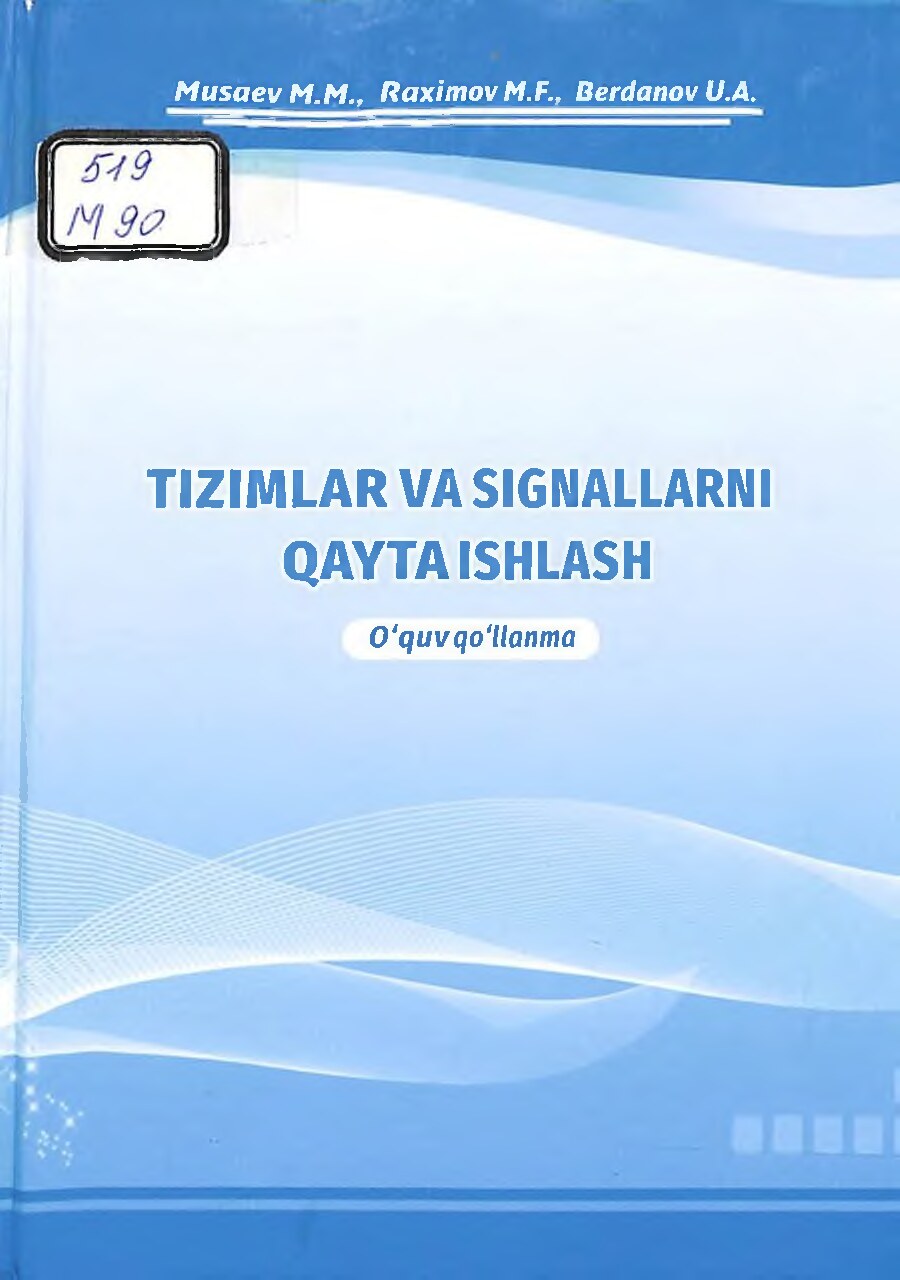 Tizimlar va signallarni qayta ishlash