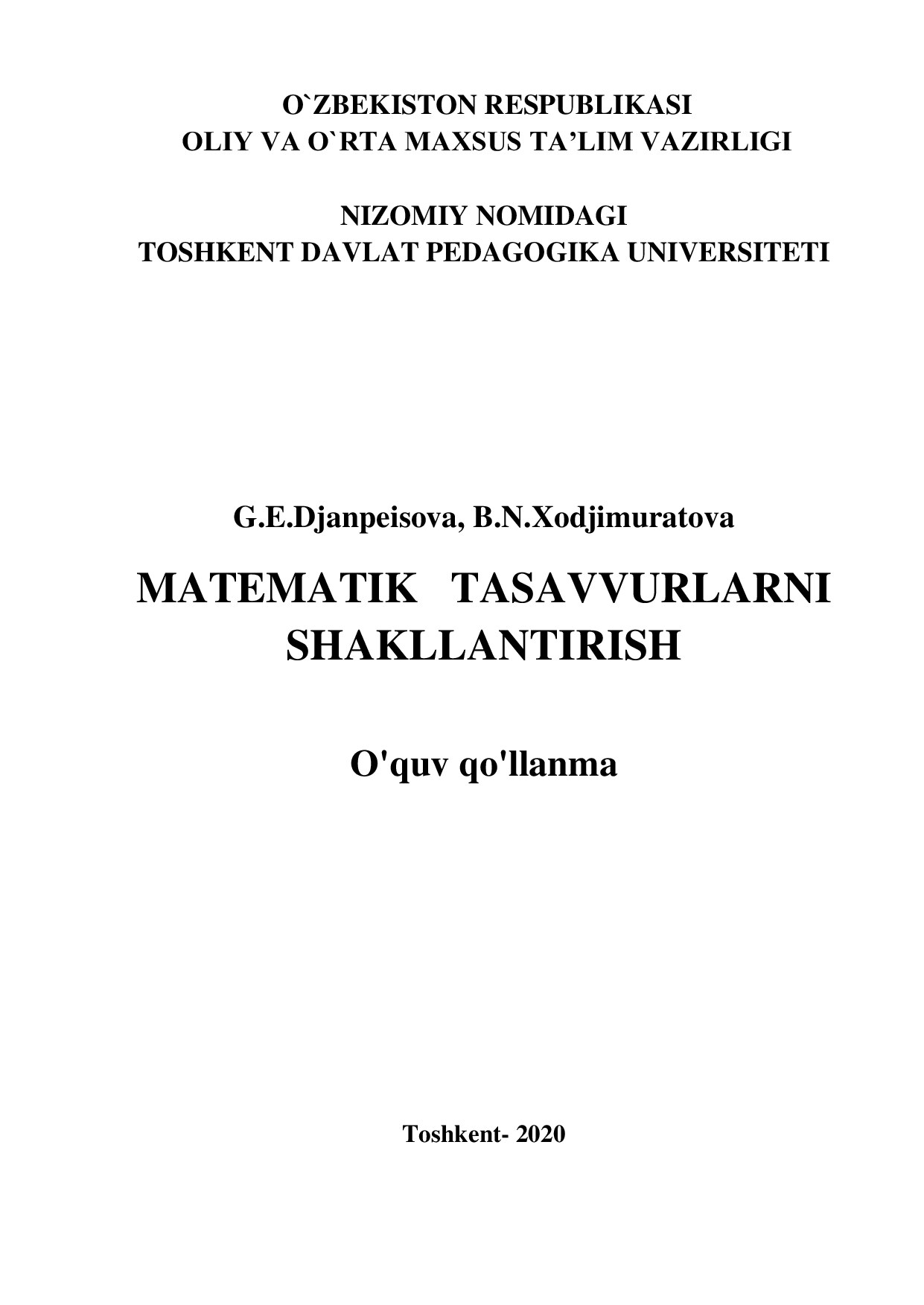 Matematik tasavvurlar shakllantirish