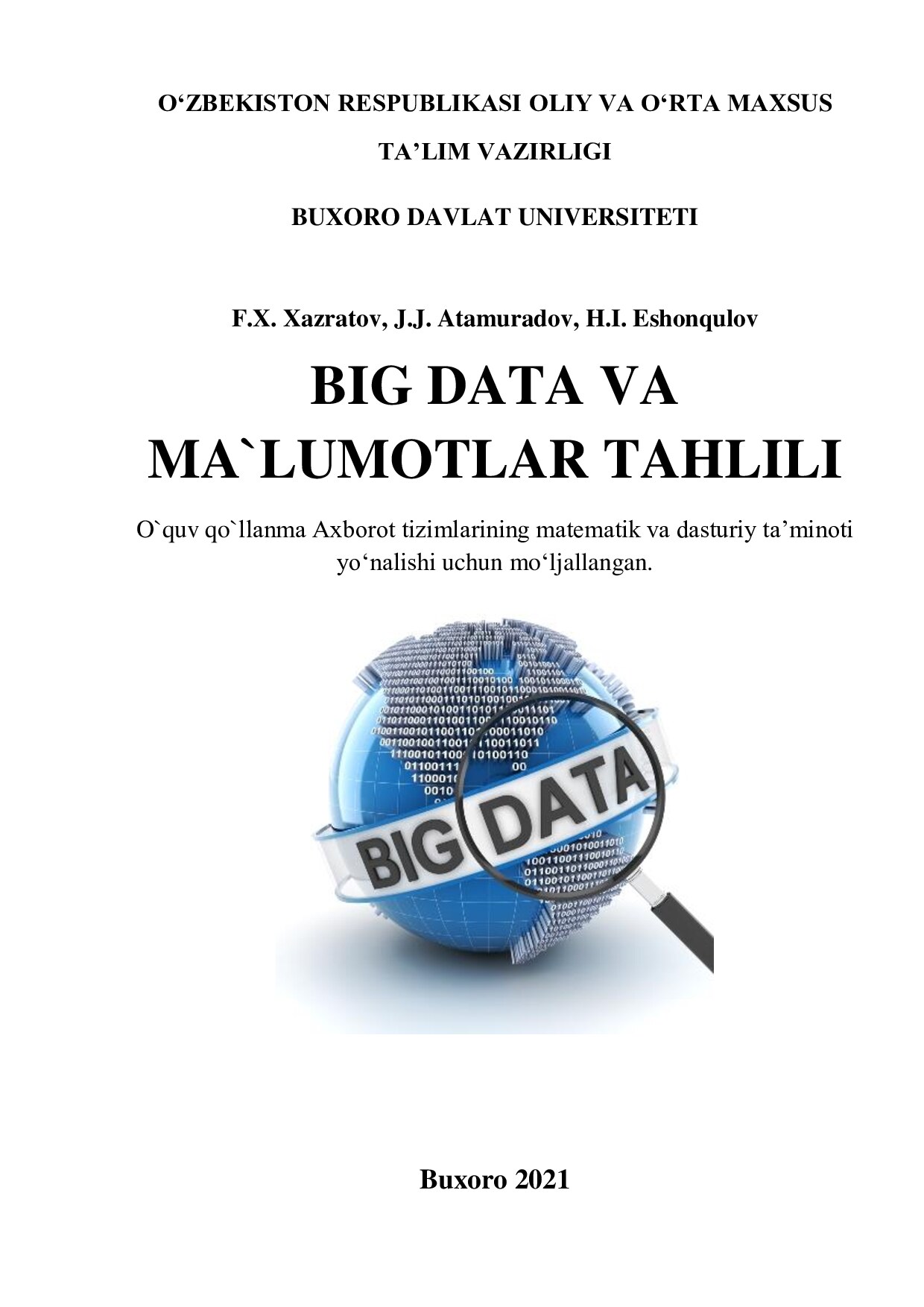 Big data va ma`lumotlar tahlili.