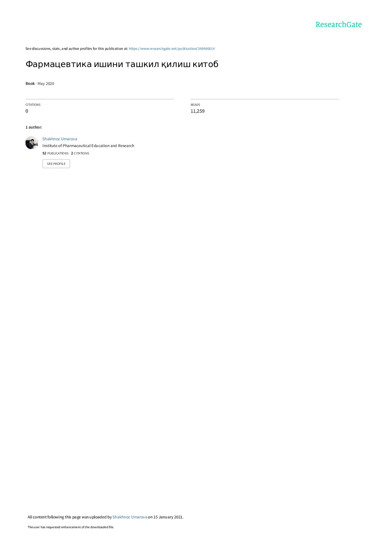 Farmaseftika ishini tashkil qilish.