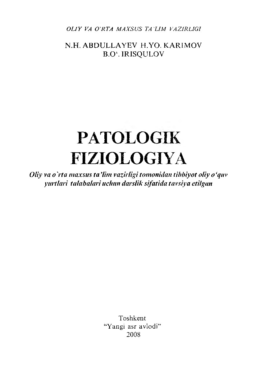 Patologik fiziologiya.