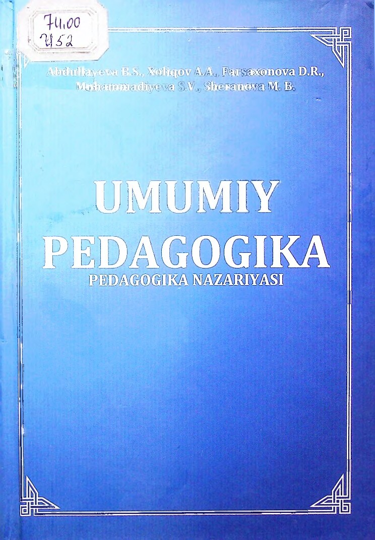 Umumiy pedagogika - Pedagogika nazariyasi