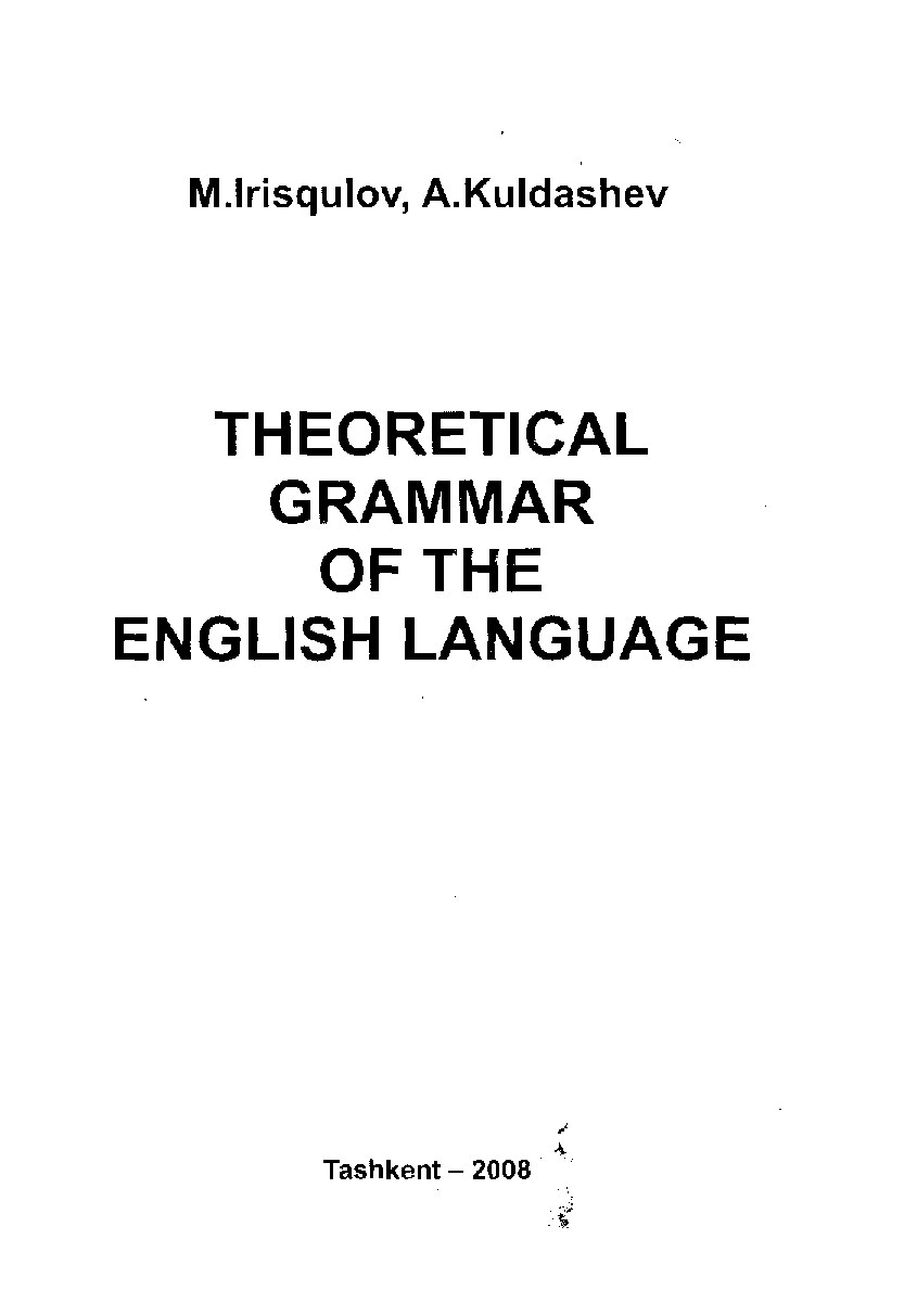 Irisqulov Theoretical grammar of the english