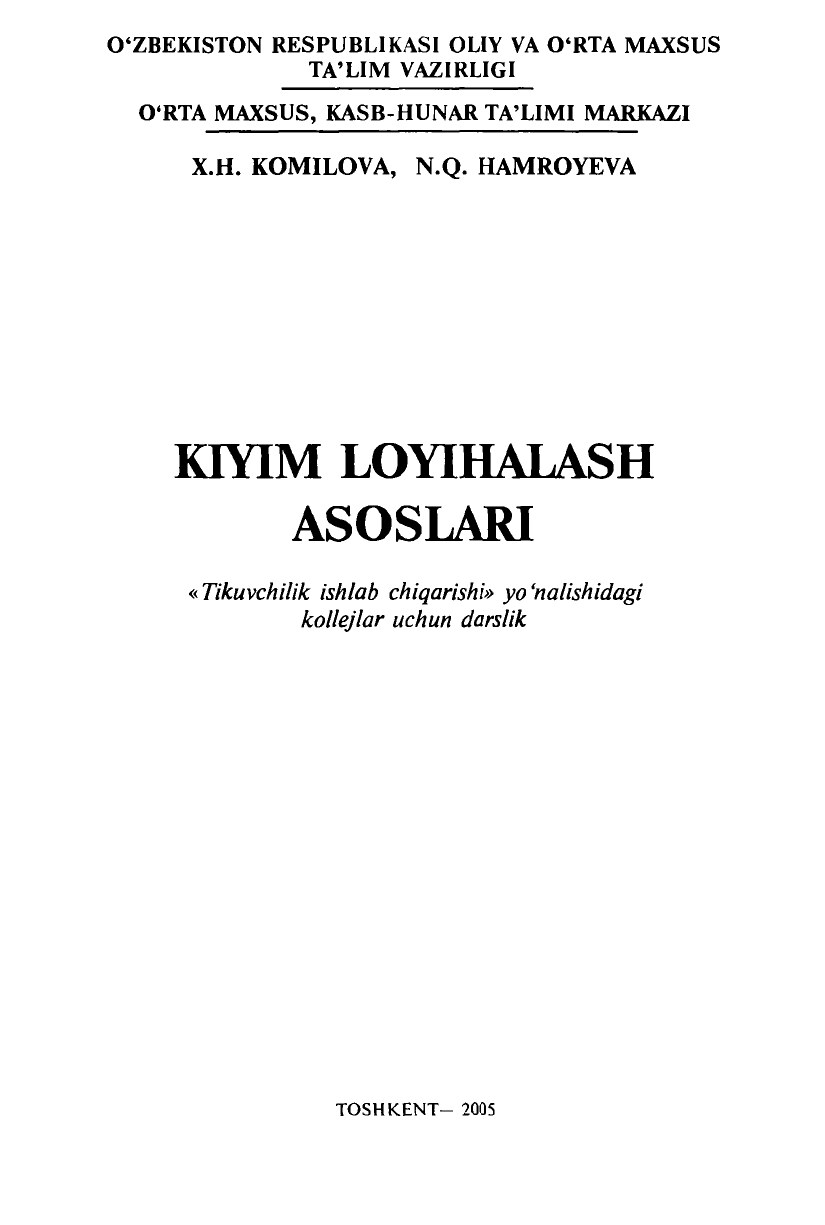 Kiyim loyihalash asoslari