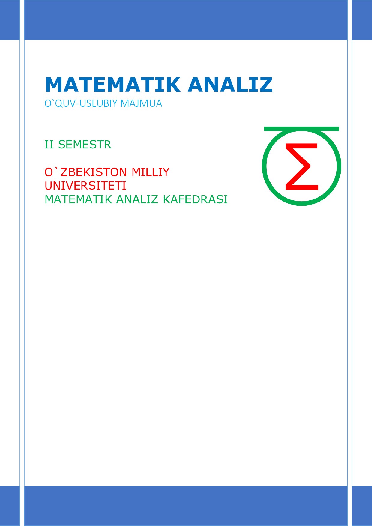 MATEMATIK ANALIZ