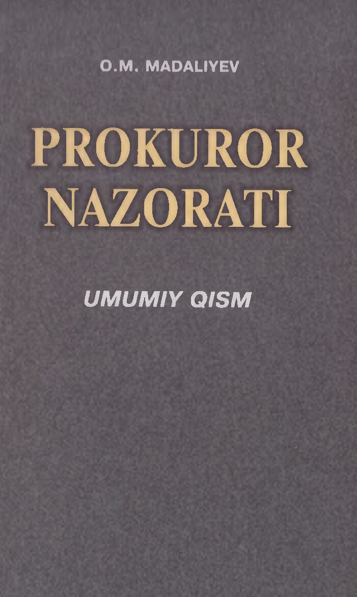 Prokuror nazorati.Madaliyev.O.M.