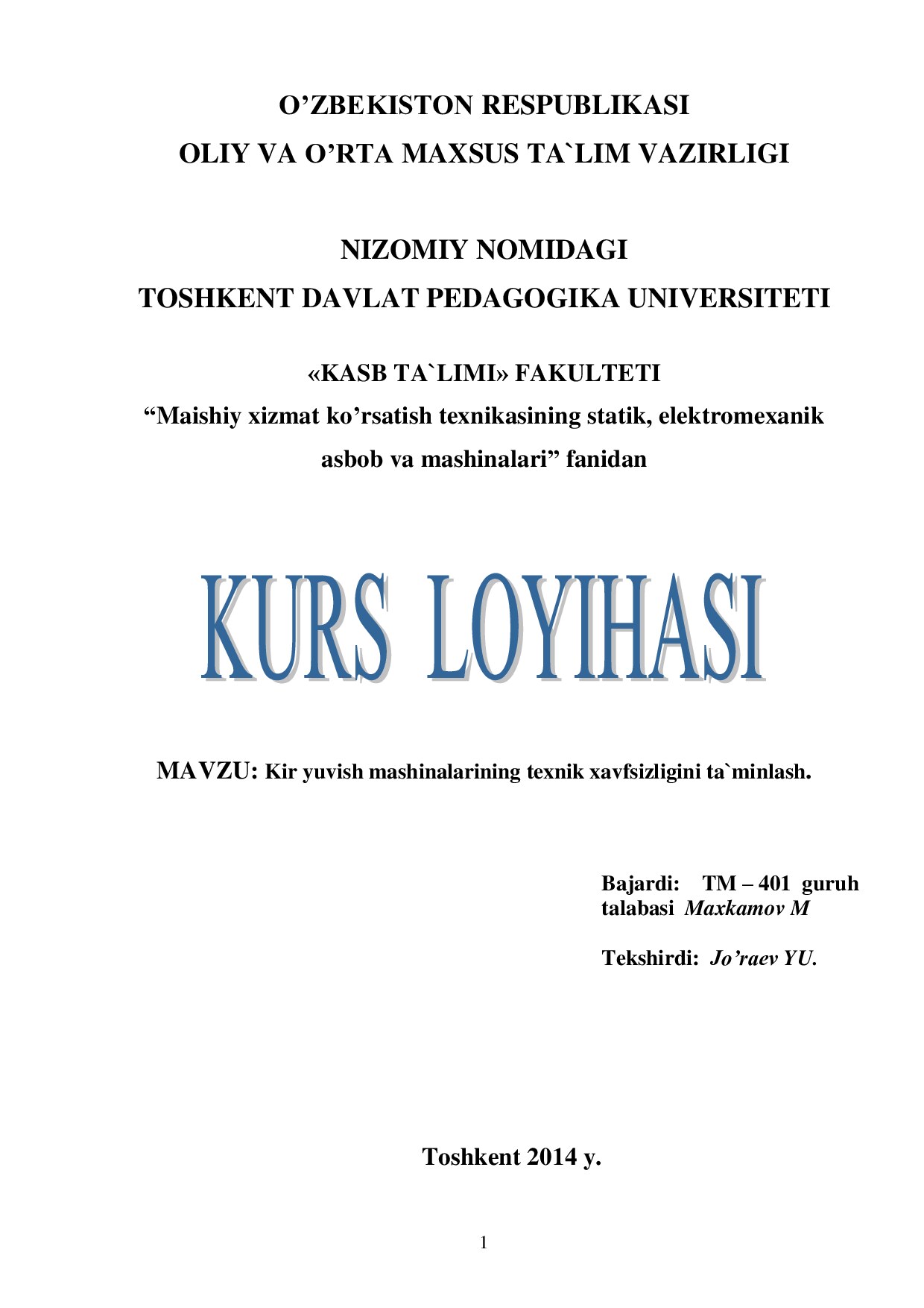 Kurs Loyihasi