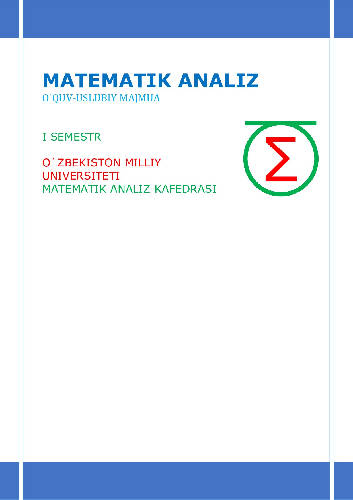 MATEMATIK ANALIZ