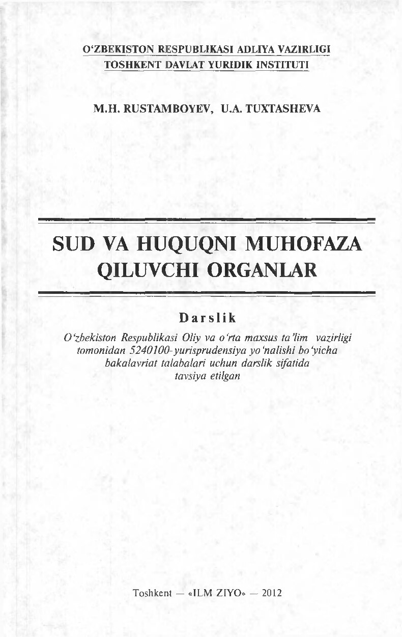 30.Sud va huquqni muhofaza qilish organlari