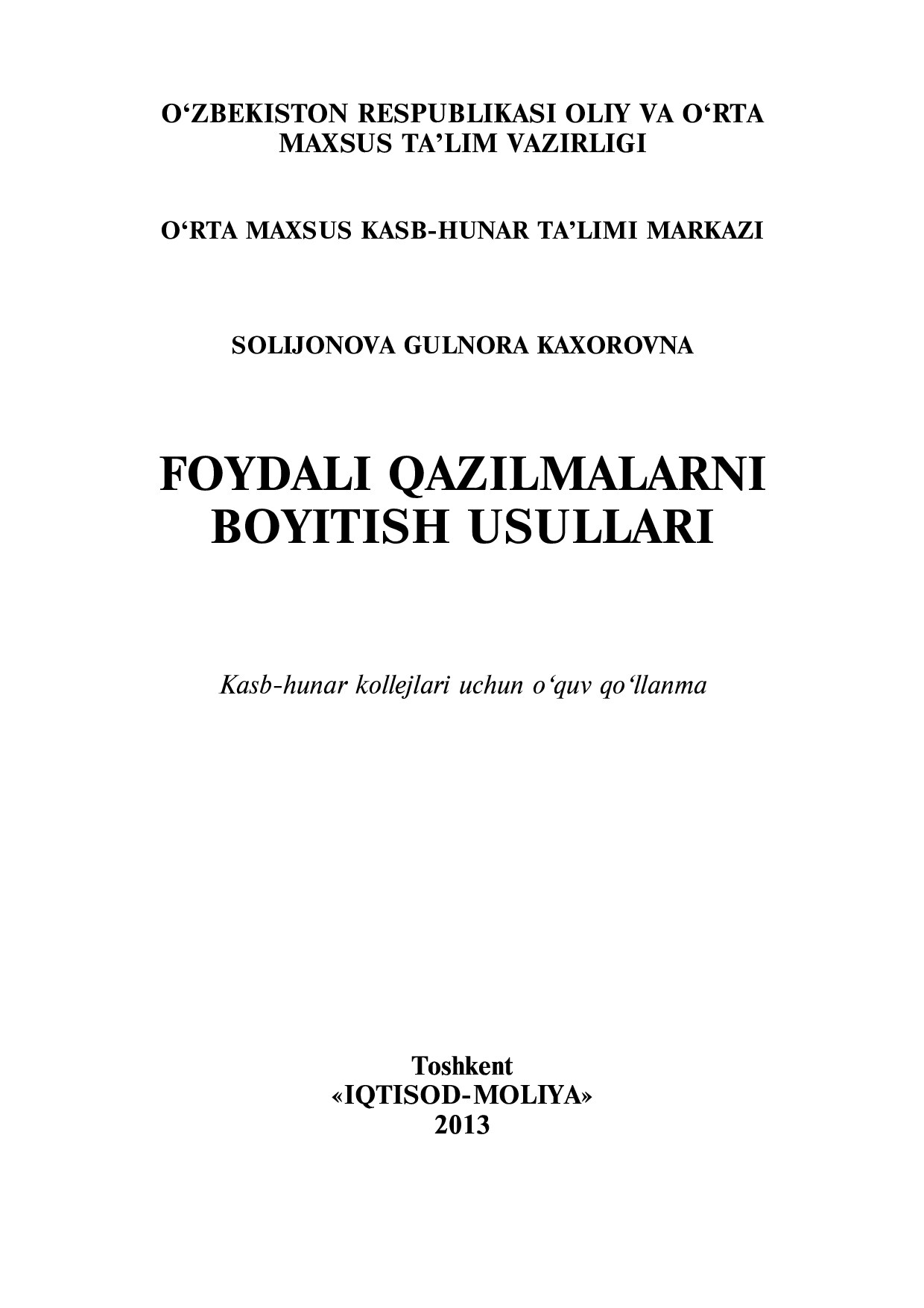 Microsoft Word - Foydali_qazilmalarni_boyitish_PV.doc