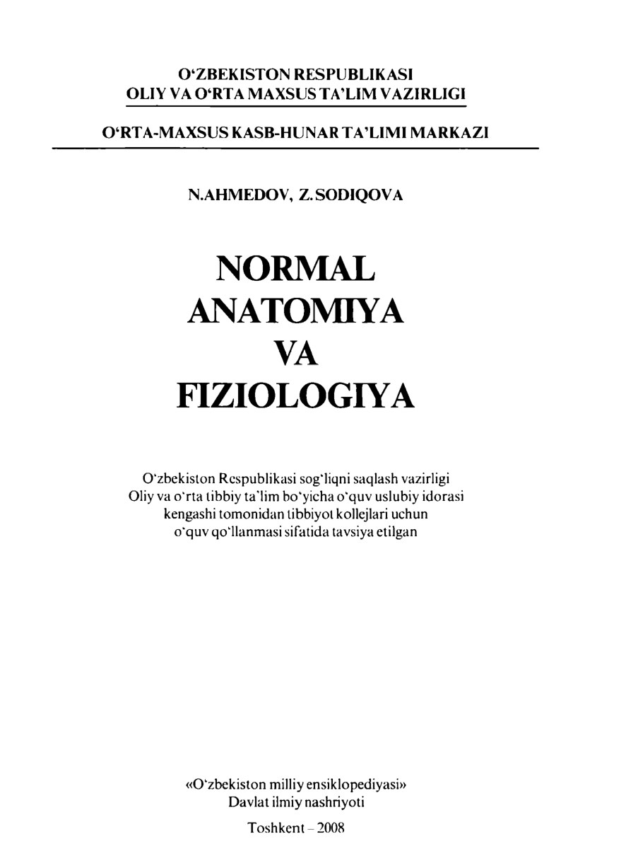 Normal anatomiya va fiziologiya