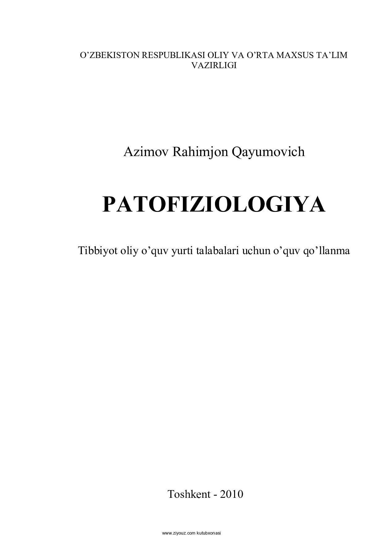 Microsoft Word - Patofiziologiya (Azimov R.Q.) - 2010 y.