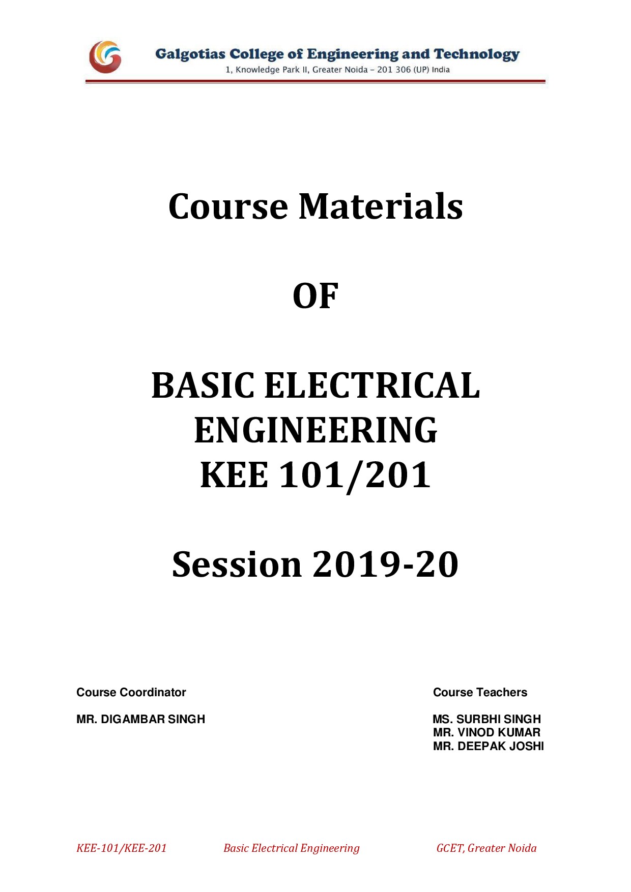 basic electrical engineering materials