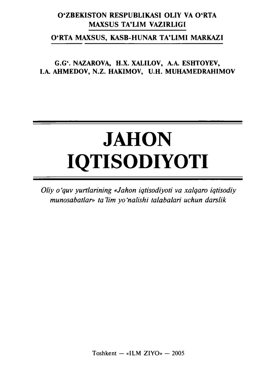 jahon iqtisodiyoti