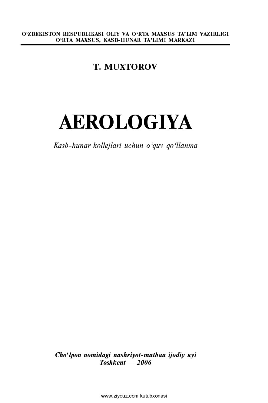 Aerologiya (T.Muxtorov)