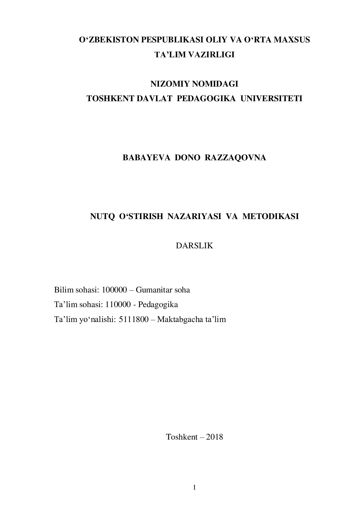 Nutq o`stirish nazariyasi va metodikasi2018-19 2