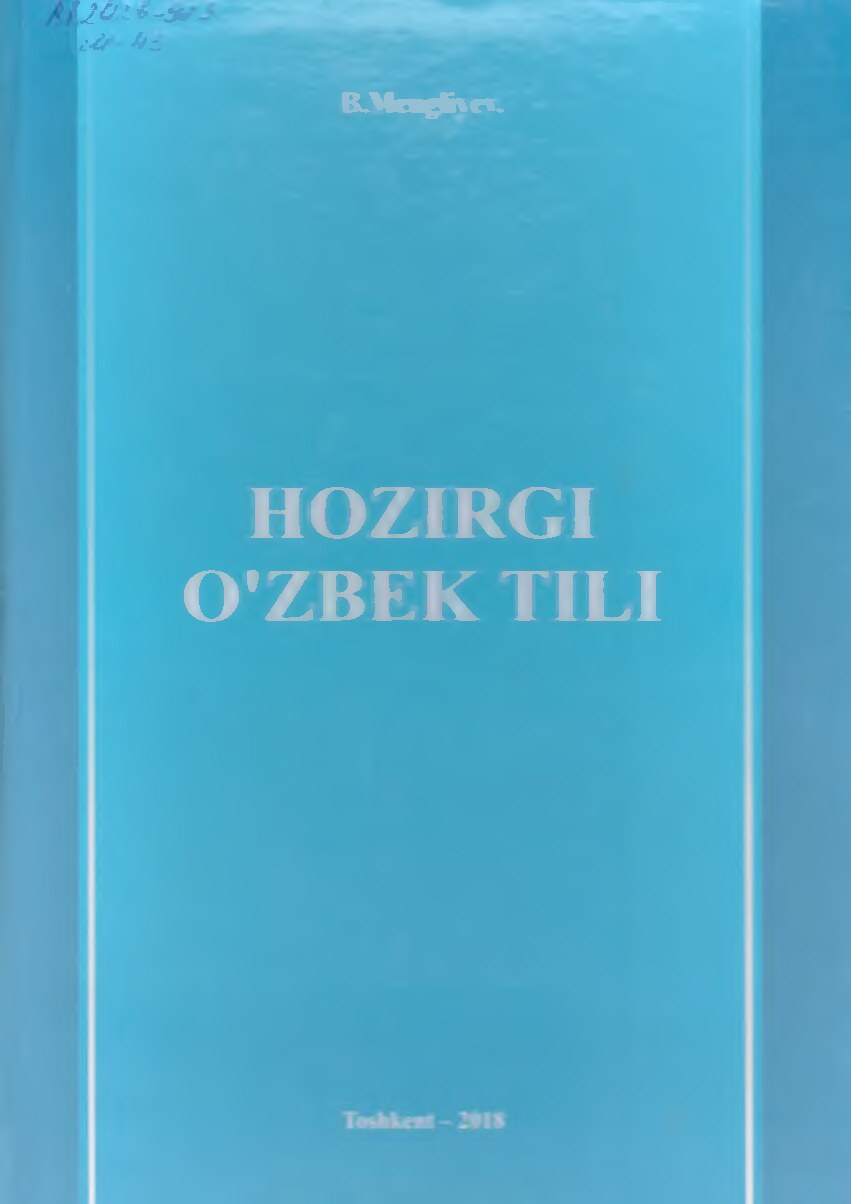 Hozirgi o`zbek tili B.Mengliyev 2018