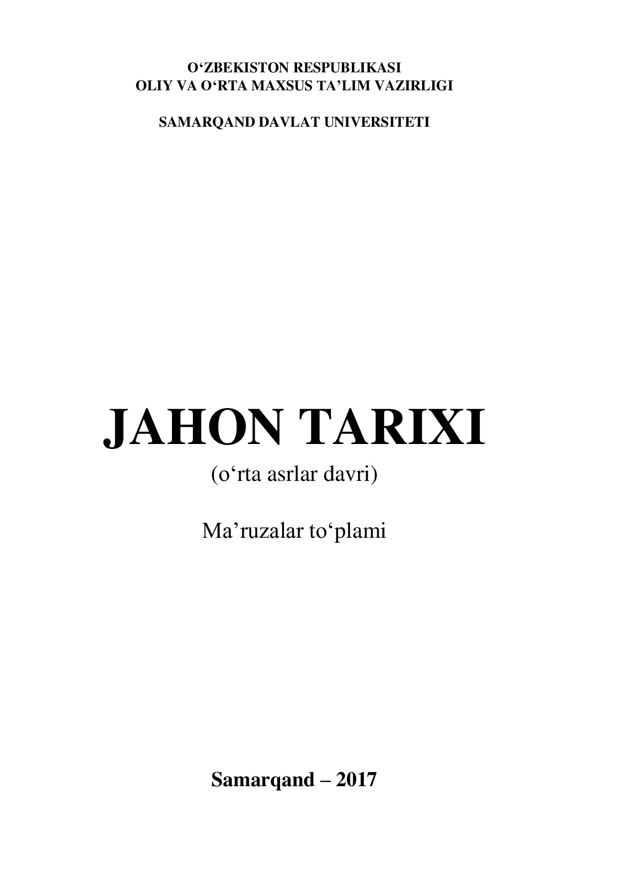 Jahon tarixi(sharq)_SamDU 2017