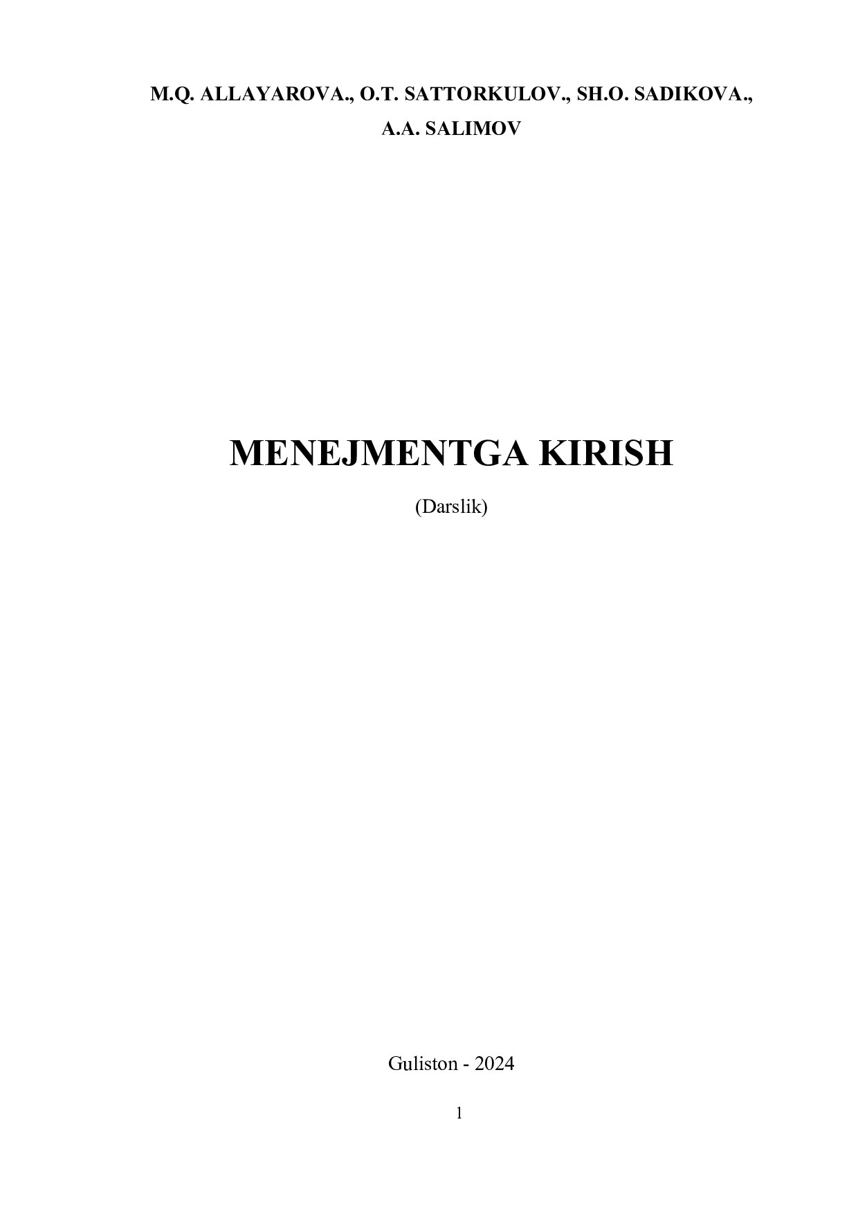 Microsoft Word - Menejmentga kirish