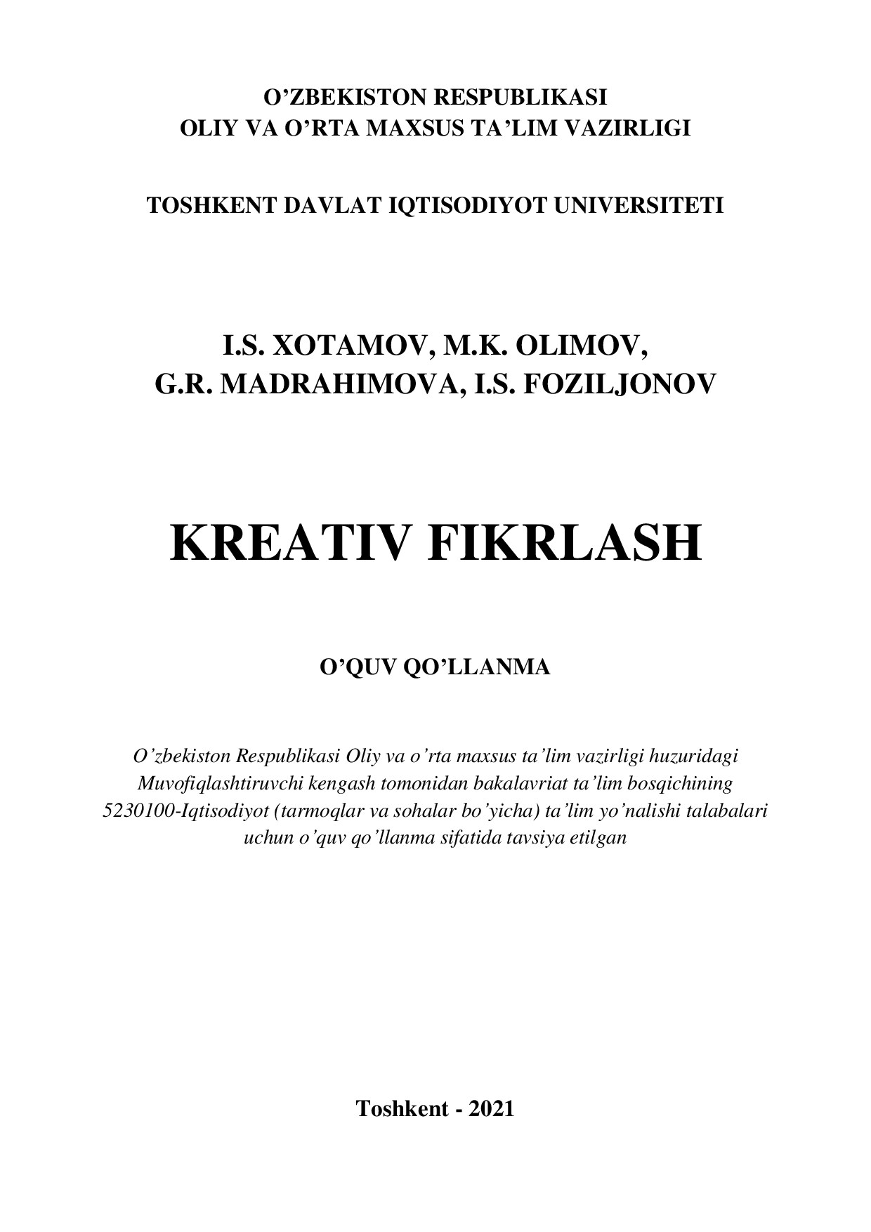 KREATIV FIKRLASH