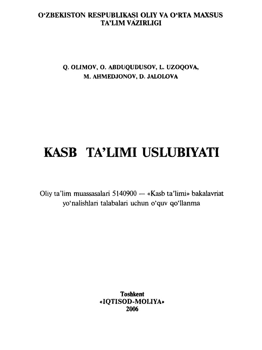 Kasb ta'limi uslubiyati