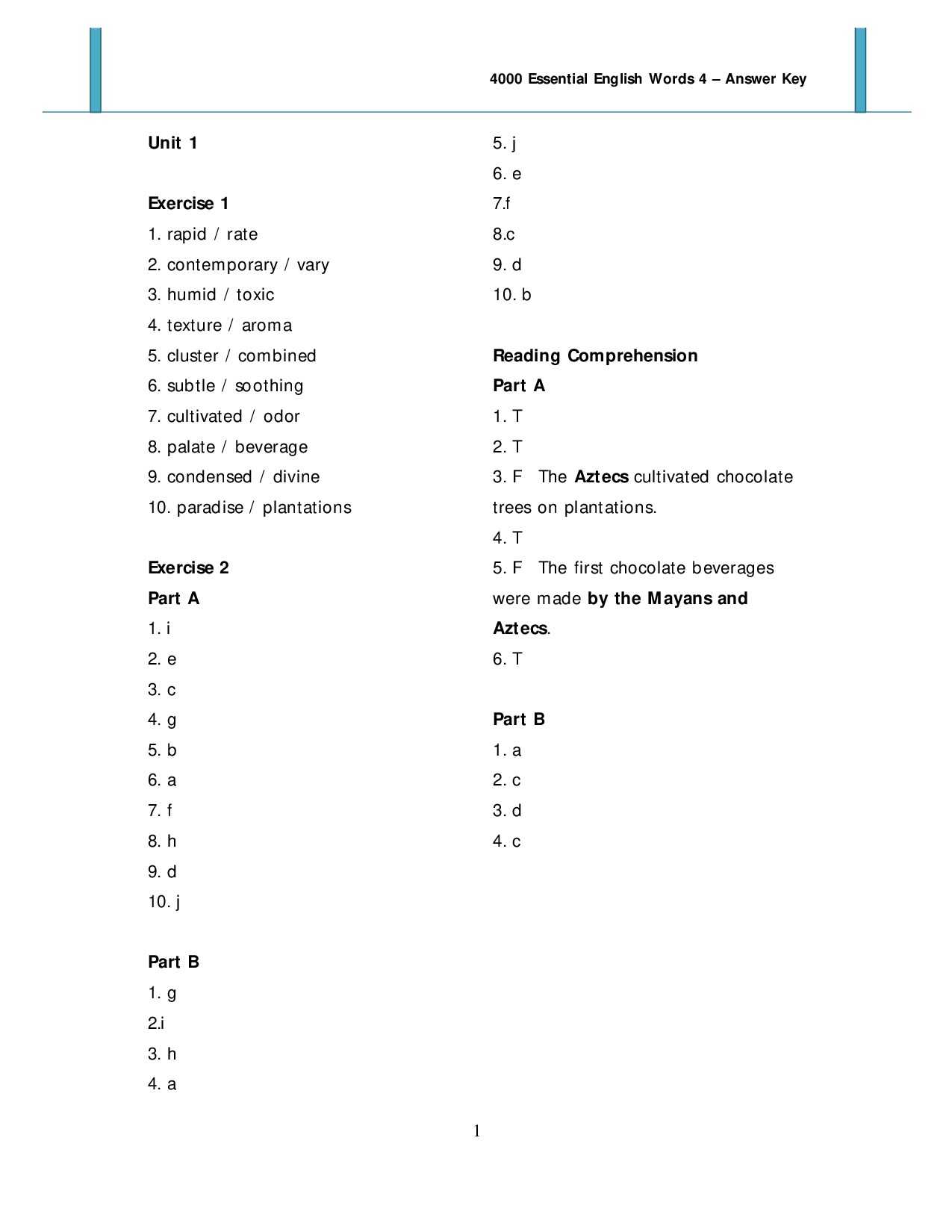 4000_Essential_English_Words 4_Answer Key