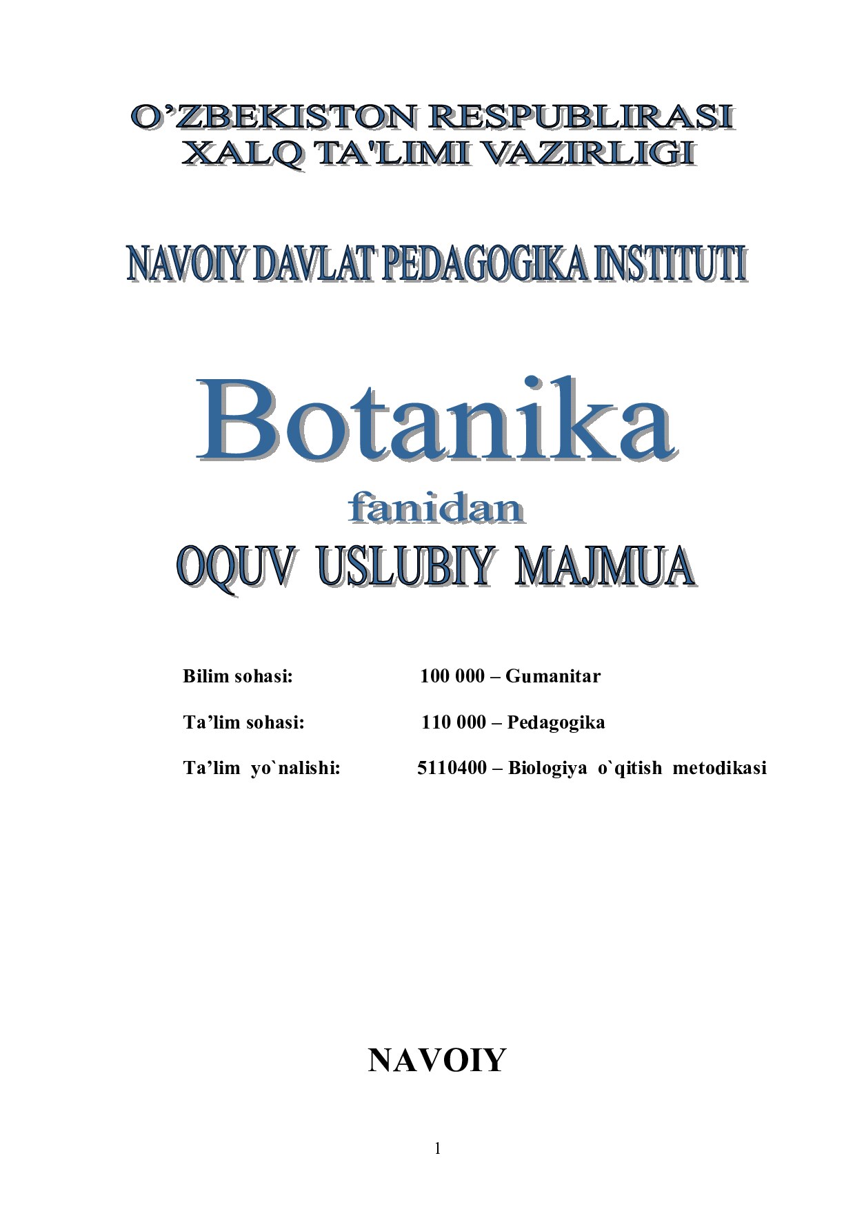 Botanika-O`quv uslub maj2013-2014